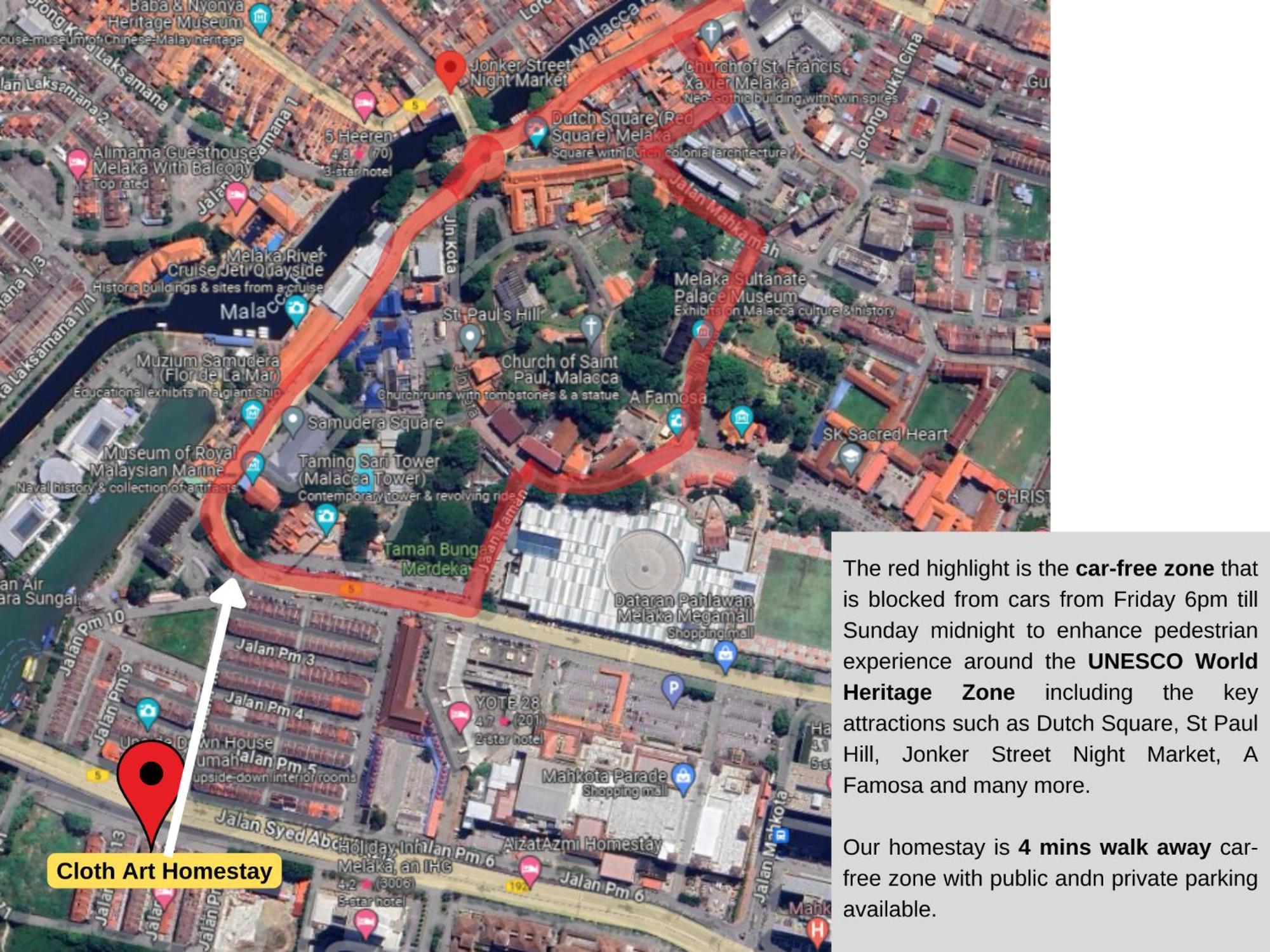 "Cloth Art Homestay" 4 Min Walk To Car Free Zone By Shine Stay Malacca Exteriér fotografie